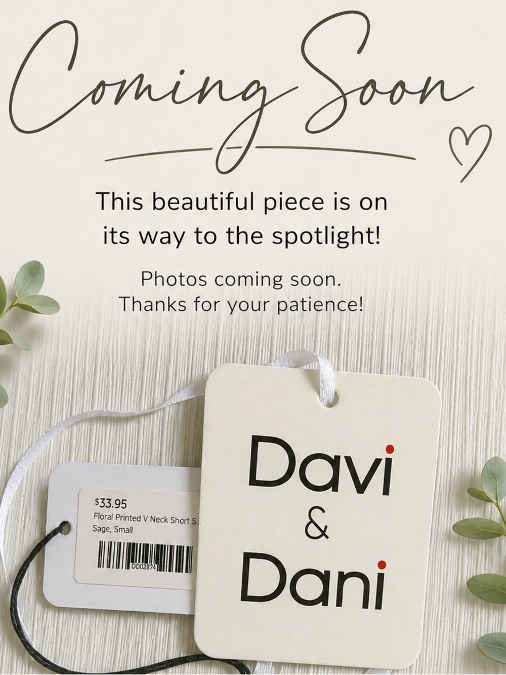COMING SOON!!! DAVI & DANI Floral Sage Dress